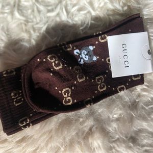Gucci Brown Bear Crew Socks